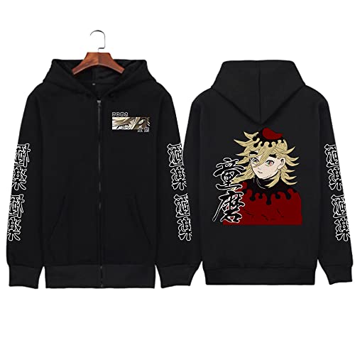 MEDM Manga Dämon Slayer Reißverschluss Up Hoodie Kimetsu No Yaiba Sweatshirt Rengoku Anime Uzui Tanjiro Inosuke Zenitsu Nezuko Zipper Jacken-style6||4XL von MEDM