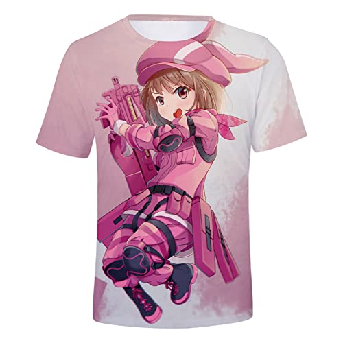 MEDM Schwertkunst Online Yuuki Asuna 3D Print T-Shirt Männer Frauen Mode Kurzarm Tops Sao Kirito Kirigaya Kazuto Lustiger Sommer Tee-style4||L von MEDM