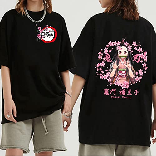 MEDM Unisex Dämon Slayer T-Shirt 70% Baumwoll-T-Shirts Anime Print T-Shirt Rengoku Kyoujurou Nezuko Ninja Short Top Y2K Harajuku Tops-style1||M von MEDM