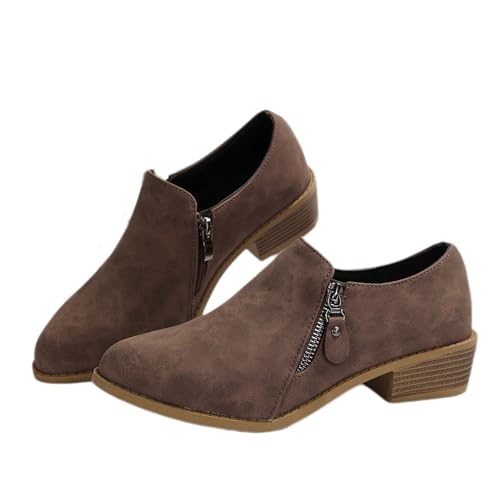 MEECHI Damen Große Größe Stiefeletten Elegant Ankle Boots Mit Blockabsatz 2024 Neu Kurz Stiefel Mit Doppelter Reißverschluss Retro Wildleder Booties Herbst Winter Freizeit Knöchel Schuhe(Brown,39 EU) MEECHI Damen Große Größe Stiefeletten Elegant Ankle Boots Mit Blockabsatz 2024 Neu Kurz Stiefel Mit Doppelter Reißverschluss Retro Wildleder Booties Herbst Winter Freizeit Knöchel Schuhe(Brown,39 EU) von MEECHI