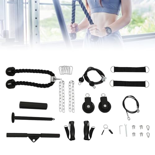 MEELRYD Seilzug-Fitness Kabel Latzug Fitness Bizeps Rücken Trainingsgerät, Kabelzug Pulley Unterarmtrainer DIY Latzugturm Arm Krafttraining Home Gym Workout Equipment von MEELRYD