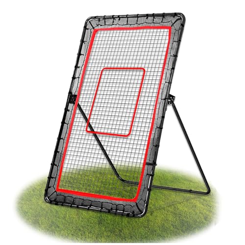 Volleyball-Rückprallnetz, 1,8 x 1,2 m, Volleyball-Rückprallnetz mit 5 verstellbaren Winkeln, Baseball-Netz, einfach aufzubauen, Übungsnetz, Rebounder – ideal für Softball, Fußball und Sporttraining von MEETDH