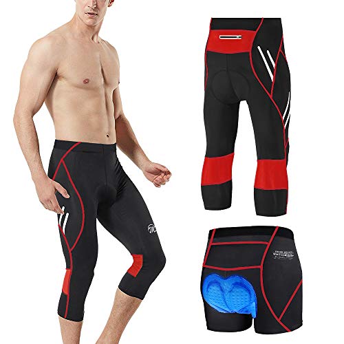 MEETWEE Herren 3/4 Radhose Fahrradhose, Kompression Radlerhose Leggings Radsport Hose für Männer Elastische Atmungsaktive 3D Schwamm Sitzpolster MEETWEE Herren 3/4 Radhose Fahrradhose, Kompression Radlerhose Leggings Radsport Hose für Männer Elastische Atmungsaktive 3D Schwamm Sitzpolster von MEETWEE