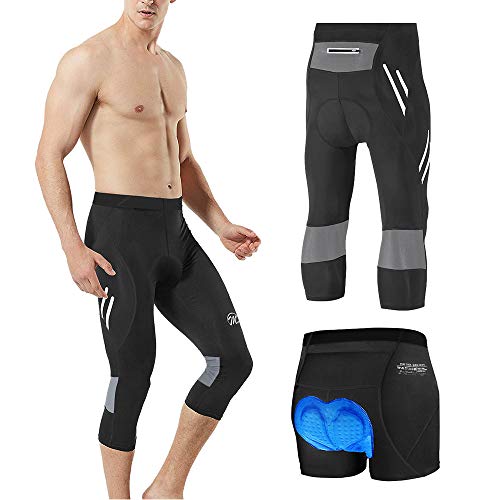MEETWEE Herren 3/4 Radhose Fahrradhose, Kompression Radlerhose Leggings Radsport Hose für Männer Elastische Atmungsaktive 3D Schwamm Sitzpolster MEETWEE Herren 3/4 Radhose Fahrradhose, Kompression Radlerhose Leggings Radsport Hose für Männer Elastische Atmungsaktive 3D Schwamm Sitzpolster von MEETWEE