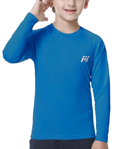 MEETWEE Unisex Kinder Up2kde Rash Guard Shirt, Dark Blue, 10 Jahre EU von MEETWEE