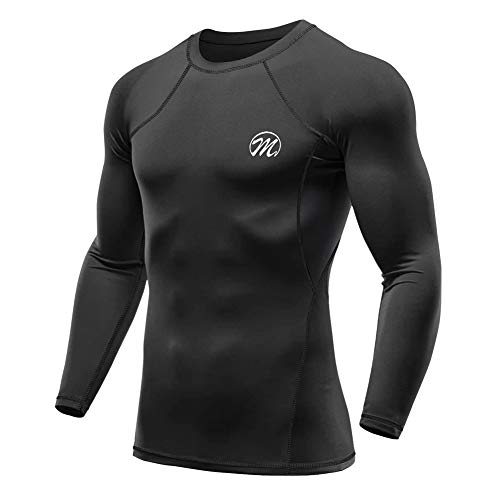 MEETWEE Kompressionsshirt Herren, Langarm Funktionsshirt Sportshirt Atmungsaktiv Fitnessshirt Männer Trainingsshirt Laufshirt für Running Jogging Gym von MEETWEE