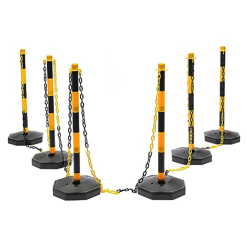 MEHOOSPVN 6 Stück Absperrpfosten Kettenpfosten, mit 5 Ketten, Abgrenzungsständer Absperrständer Absperrung, Personenleitsystem Gelber Kunststoffpoller Assorted Sets Freistehende Sicherheitspoller MEHOOSPVN 6 Stück Absperrpfosten Kettenpfosten, mit 5 Ketten, Abgrenzungsständer Absperrständer Absperrung, Personenleitsystem Gelber Kunststoffpoller Assorted Sets Freistehende Sicherheitspoller von MEHOOSPVN