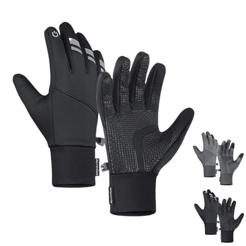 MEIION Thermo Profis FROSTFIT MAX - Warme Unisex-Winterhandschuhe, warme Touchscreen Fahrradhandschuhe - rutschfest mit reflektierenden Streifen Schutz der Sicherheit bei Nachtfahrten von MEIION