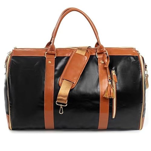 MEIION Reisetasche Multifunktionale PU-Reisetasche für Damen, große Kapazität, Faltbare Handgepäcktasche in Schwarz, 52 x 25.4 x 31.8 cm MEIION Reisetasche Multifunktionale PU-Reisetasche für Damen, große Kapazität, Faltbare Handgepäcktasche in Schwarz, 52 x 25.4 x 31.8 cm von MEIION