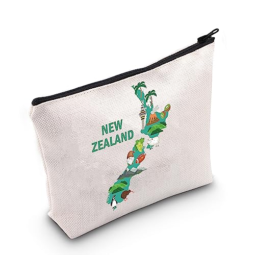 MEIKIUP Neuseeland Reise Kosmetiktasche Neuseeland Reise Souvenir Neuseeland Liebhaber Geschenk Neuseeland Reise Erinnerung Karte Geschenk, Karte Neuseeland Tasche, 现代 von MEIKIUP