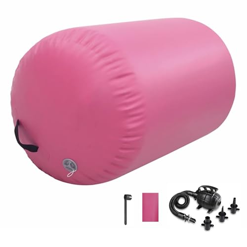 Air Rolle Turnen GymnastikMatte 60 75 90 CM Aufblasbare Air Barrel Gymnastik Tumbling Matte mit Pumpe für Handfeder Hinten Training/Heimgebrauch/Yoga/Fitness von MEKETUM