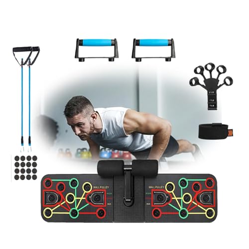 Tableau De Fitness Multifonctionnel À Domicle, Es gibt 5 verschiedene Fitnessgeräte Fitness Training Boden Push Up Bars, Workout Equipment für Home Workout von MELLYD