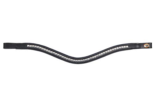Hans Melzer Horse Equipment Stirnriemen Kreuth, schwarz/silber, Warmblut Hans Melzer Horse Equipment Stirnriemen Kreuth, schwarz/silber, Warmblut von MELZER