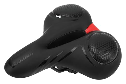 SaddleBike-Fahrradsattel, Fahrradsattelkissen aus PU-Leder, bequemer, weicher, verschleißfester Mountainbike-Sattelbezug, Fahrradzubehör for Radfahren(Red) von MEMEM