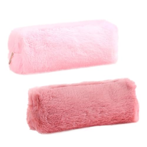 2 Stück Plüsch-Federtasche, Weißes Flauschiges Federmäppchen, Mädchen Damen Studenten Niedliches Federmäppchen, Schmucktasche, Kosmetiktasche, Geeignet Für Schule, Arbeit, Reisen (Pink, Soya Pink) 2 Stück Plüsch-Federtasche, Weißes Flauschiges Federmäppchen, Mädchen Damen Studenten Niedliches Federmäppchen, Schmucktasche, Kosmetiktasche, Geeignet Für Schule, Arbeit, Reisen (Pink, Soya Pink) von MEMOFYND