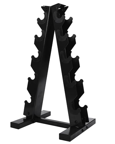 MENCIRO A-Rahmen Hantelständer Nur Ständer, 5-Tier Stahl Gewicht Kurzhantel Rack für Hanteln, Gewicht Halter Rack für Home Gym von MENCIRO