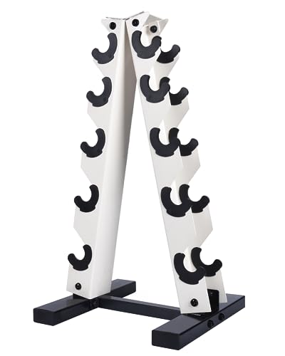 MENCIRO A-Rahmen Hantelständer Nur Ständer, 5-Tier Stahl Gewicht Kurzhantel Rack für Hanteln, Gewicht Halter Rack für Home Gym von MENCIRO