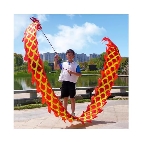 Chinas schüttelndes Spiralgeband, Tanzband, Dance Dragon Ribbon Streamer Kinder Sport Fitness Tanz Streamer, chinesisches Kung-Fu-Spiel Spielzeugband, mit Fiberglas-Handstab und Reisetasche(Size:3m/10 von MENTAM