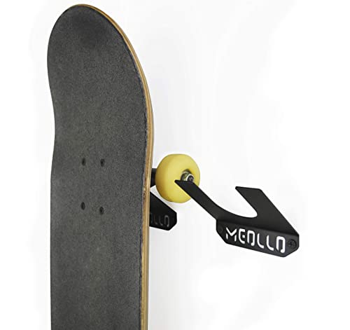 MEOLLO Wandhalterung für Skateboard, 100% Stahl, (Schwarz x1) von MEOLLO