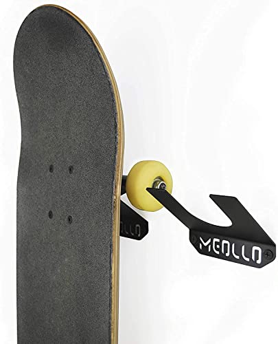 MEOLLO Wandhalterung für Skateboard, 100% Stahl, (schwarz x2) von MEOLLO