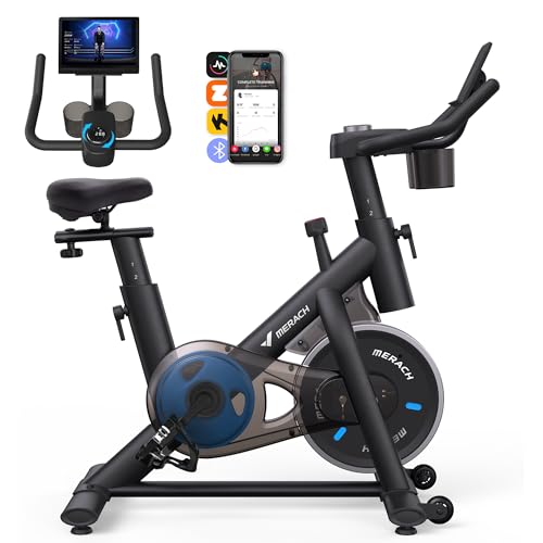 MERACH Heimtrainer Fahrrad, Leises Hometrainer Fahrrad mit Verbessertem LCD-Monitor, Spinning Bike Indoor mit Verstellbarem Widerstand für Kardio-Training zu Hause, Mit Eigener App, Bis 136 KG MERACH Heimtrainer Fahrrad, Leises Hometrainer Fahrrad mit Verbessertem LCD-Monitor, Spinning Bike Indoor mit Verstellbarem Widerstand für Kardio-Training zu Hause, Mit Eigener App, Bis 136 KG von MERACH