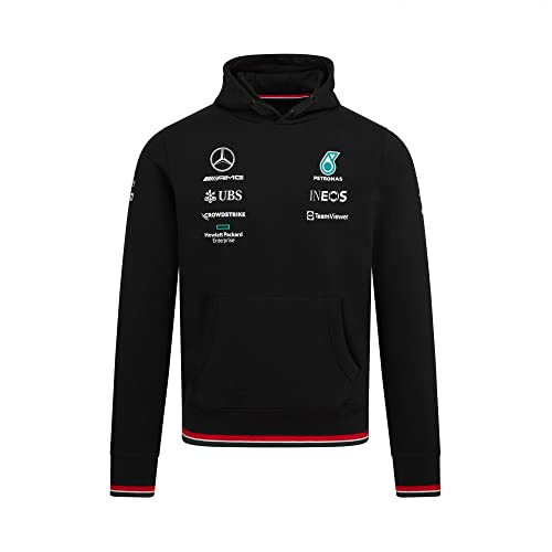 MERCEDES AMG PETRONAS Formula One Team - Offizielle Formel 1 Merchandise Kollektion - 2022 Team Kapuzenpullover - Schwarz - Herren - L von MERCEDES AMG PETRONAS