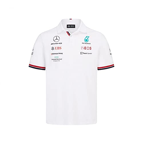MERCEDES AMG PETRONAS Formula One Team - Offizielle Formel 1 Merchandise Kollektion - 2022 Team Polo - Weiß - Herren - S von MERCEDES AMG PETRONAS