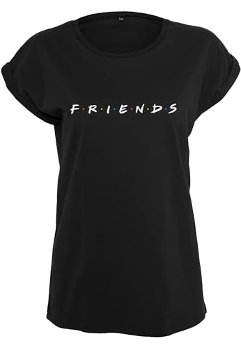 MERCHCODE Damen Friends Logo T shirt, Schwarz, XS EU von MERCHCODE