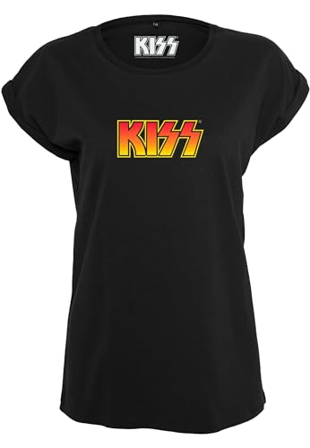 MERCHCODE Damen T-shirt Ladies KISS Tee, black, S, MC260 von MERCHCODE