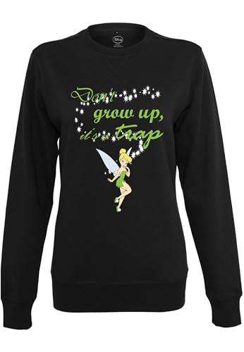 Merchcode Damen MC408-Ladies Tinkerbell Dont Grow Up Crewneck Sweatshirt, Black, XS Merchcode Damen MC408-Ladies Tinkerbell Dont Grow Up Crewneck Sweatshirt, Black, XS von MERCHCODE