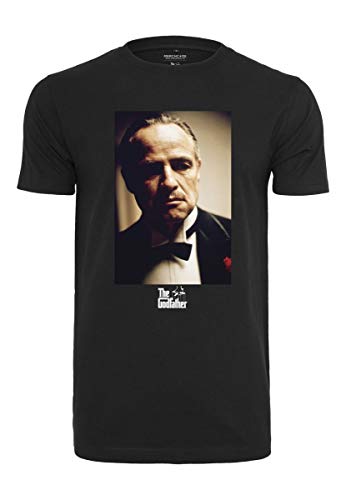 MERCHCODE Herren Godfather Portrait T-shirt, Black, M von MERCHCODE