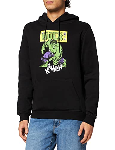MERCHCODE Herren Hulk Crunch Kapuzenpullover, Black, S MERCHCODE Herren Hulk Crunch Kapuzenpullover, Black, S von MERCHCODE