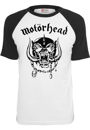 MERCHCODE Herren Motörhead Everything Louder Raglan T shirt, Weiß / Schwarz, L EU von MERCHCODE