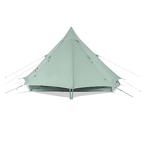 Campingzelt 3-4 Personen Luxus Brighten 6.4 Outdoor Camping Pyramidenzelt Großer Raum Verdicktes Wanderpicknick Baumwollzelt Tolle Belüftung(A) von MERHOVO