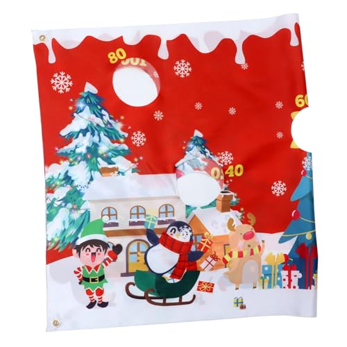 MERRYHAPY 1 Satz Spielfahne werfen Spiele für Geburtstagsfeiern Weihnachtssitzsack werfen weihnachtsmotiv weihnachtsfahne raumdeko Sandsack-Flagge Party- -Spiel Polyestertuch Colorful von MERRYHAPY