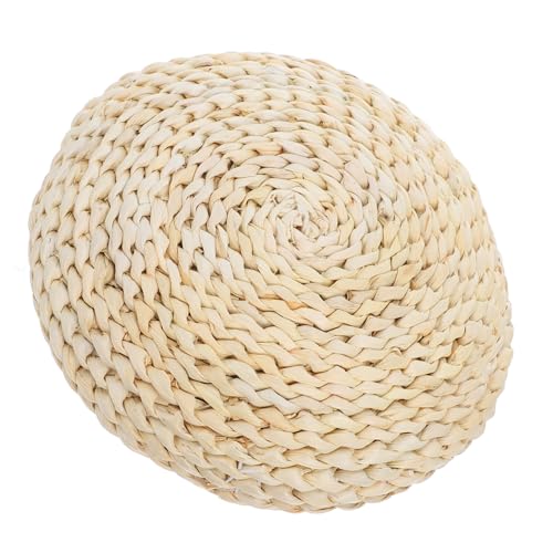 MERRYHAPY 2 STK Yoga-sitzmatte Dekoratives Sitzkissen Schaukelstuhlkissen Meditationskissen Gestrickte Bodenmatte Boho-dekor Meditationsstuhl Strohkissen Tatami-strohauflage Außenraum Beige von MERRYHAPY