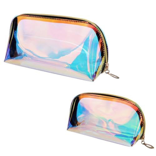 MERRYHAPY 2 Stück Symphony Kosmetiktasche Holografische Make Up Tasche Reise Kulturbeutel Schillernde Kosmetik Kulturtasche Hängender Reise Organizer Transparente Kosmetiktasche Make von MERRYHAPY