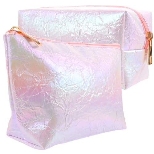 MERRYHAPY 2St tragbare Kosmetiktasche aufbewahrungssack Kosmetiktasche Portable Make-up-Waschbeutel Make-up-Koffer-Organizer Waschtaschen mit Reißverschluss Polyester-Kosmetik-Organizer PVC von MERRYHAPY