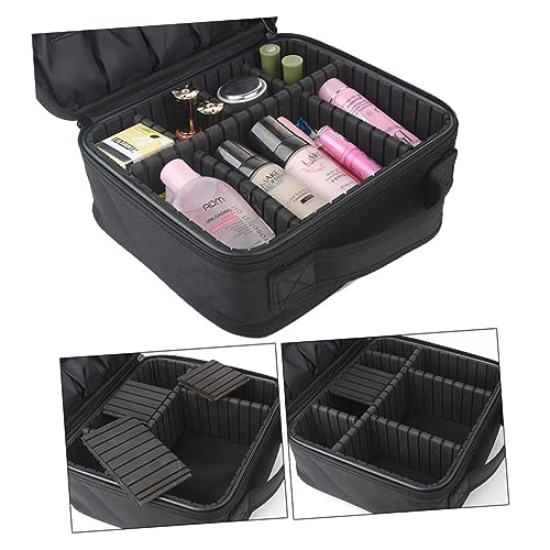 MERRYHAPY Professioneller Make Up Kosmetikkoffer Größe S Tragbare Reise Kosmetiktasche Schwarz Mit Verstellbaren Trennwänden Für Optimale Aufbewahrung Und Organisation Von Make Up Und von MERRYHAPY