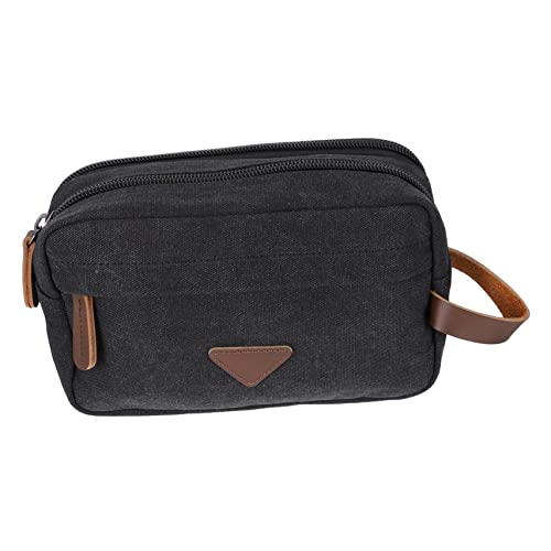 MERRYHAPY Toiletten-Kosmetiktasche Reise Waschtasche Make-up-reisekoffer Kosmetische Aufbewahrungstasche Reise-Kosmetiktasche Mini-geldbörse Outdoor-Kosmetiktasche Kulturbeutel Black Leder von MERRYHAPY