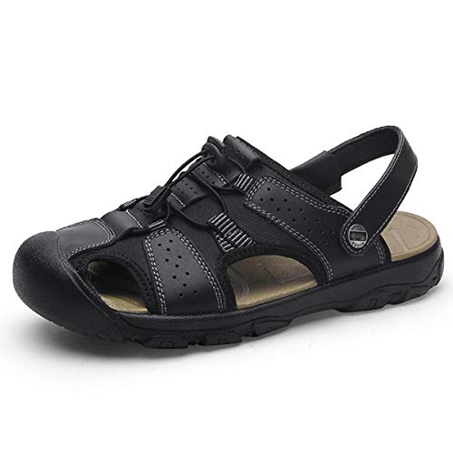 MERRYHE Herren-Sandalen in Übergröße, Wanderschuhe, Outdoor-Trekkingsandalen mit geschlossener Zehe, Sommeratmungsaktive Sportschuhe, Freizeitsportschuhe, Strand-Flip-Flops,Black-50 MERRYHE Herren-Sandalen in Übergröße, Wanderschuhe, Outdoor-Trekkingsandalen mit geschlossener Zehe, Sommeratmungsaktive Sportschuhe, Freizeitsportschuhe, Strand-Flip-Flops,Black-50 von MERRYHE