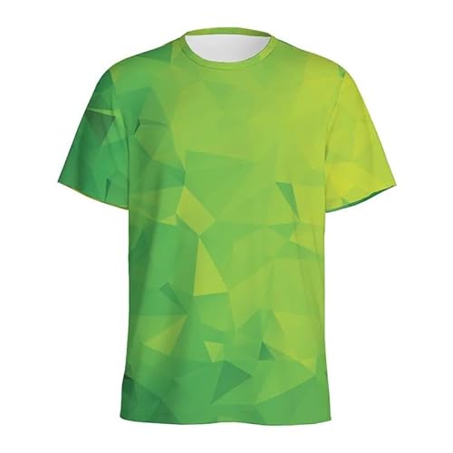 MERVOS Buntes Polygonales abstraktes geometrisches Muster 3D bedrucktes T-Shirt Männer und Frauen Rundhalsausschnitt Kurzarm von MERVOS