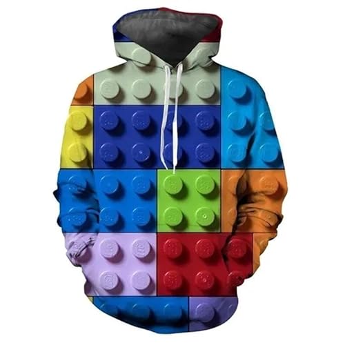 MERVOS Buntes Spielzeug Bauklötze 3D-Druck beliebte Hoodie Jungen Mädchen Spielzeug Muster Pullover von MERVOS