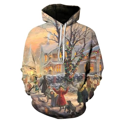 MERVOS Christmas Vibes 3D Snowman Hoodie Fun Sweatshirt Sweatshirt Herren Damen Oberteile Kleidung von MERVOS