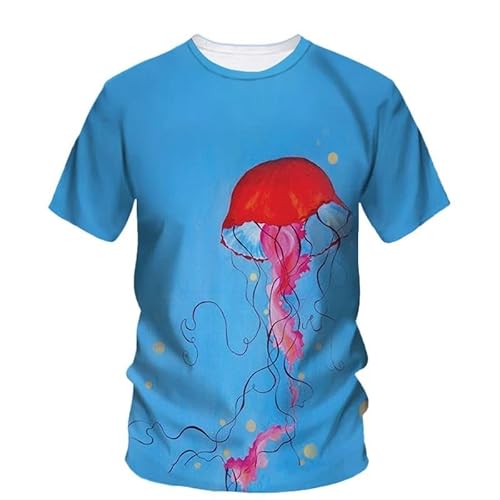 MERVOS Jellyfish 3D-Druck T-Shirt Männer Frauen Sommer Rundhalsausschnitt lässig Kurzarm Tops Kleidung von MERVOS