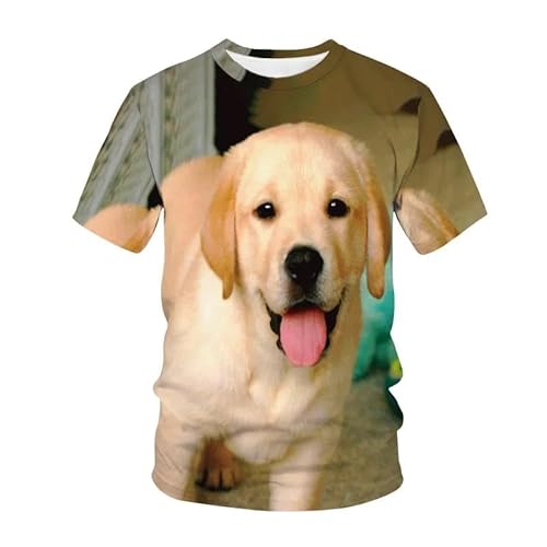 MERVOS Niedlicher Hund Grafik T-Shirt Jungen Mädchen lässig Rundhalsausschnitt Kurze Ärmel Kleid Dekoration von MERVOS