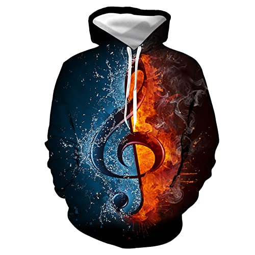 MERVOS Note Flamme Hoodie 3D Sweatshirt Männer Frauen mit Kapuze lose Herbst und Winter Jacke Straßenkleidung MERVOS Note Flamme Hoodie 3D Sweatshirt Männer Frauen mit Kapuze lose Herbst und Winter Jacke Straßenkleidung von MERVOS