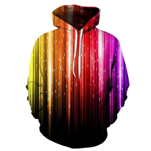 MERVOS Rainbow Gradient Pattern Hooded SweatshirtMen's Women's Colourful 3D Printed Pullover Top Kleidung von MERVOS