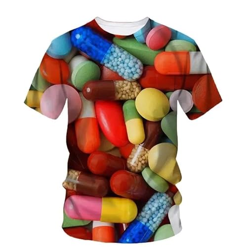 MERVOS Sommer Neue kreative Muster drucken T-Shirt Jungen und Mädchen Trend Spaß Rundhalsausschnitt Kurze Ärmel Tops von MERVOS