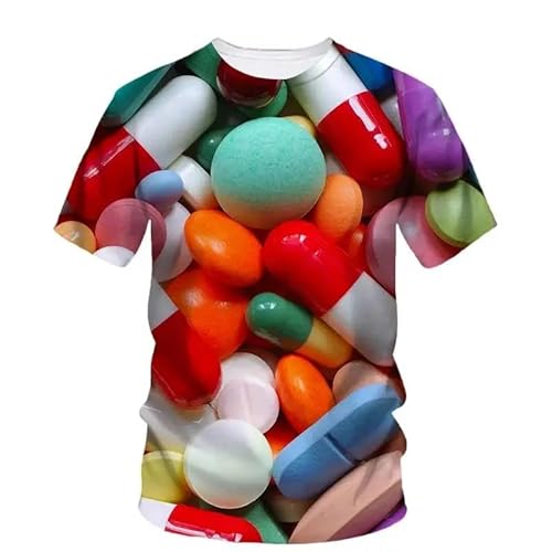 MERVOS Sommer Neue kreative Muster drucken T-Shirt Jungen und Mädchen Trend Spaß Rundhalsausschnitt Kurze Ärmel Tops von MERVOS